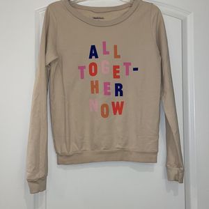 ModCloth All Together Now Cotton Oatmeal Sweatshirt Sweater Size XS